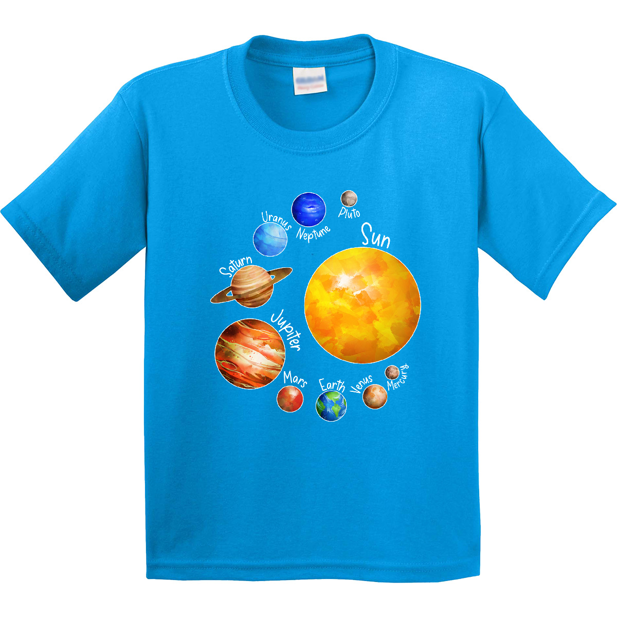 Inktastic Sun And Planets- Yes, And Pluto Youth T-Shirt Space Solar System Outer - Picture 4 of 7