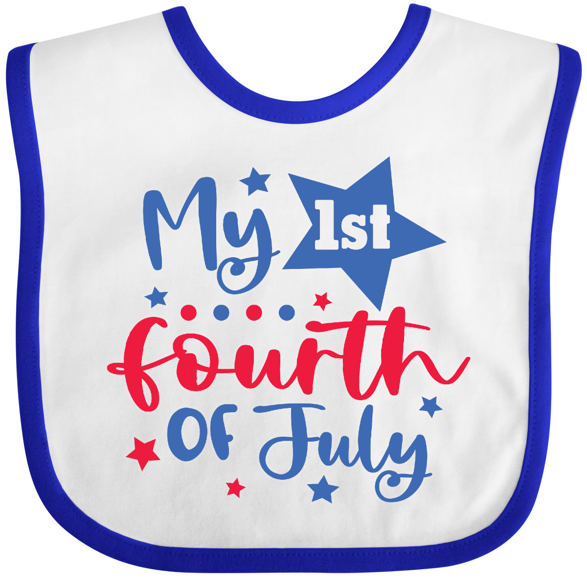 Inktastic My 1st 4th Of July With Stars Baby Bib Fourth Kids First For Celebrate - Picture 9 of 9