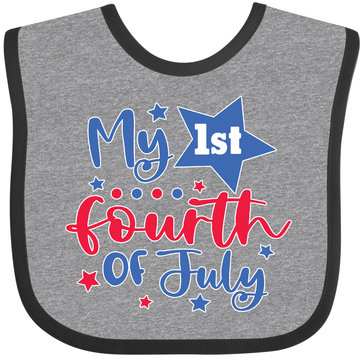 Inktastic My 1st 4th Of July With Stars Baby Bib Fourth Kids First For Celebrate - Picture 3 of 9