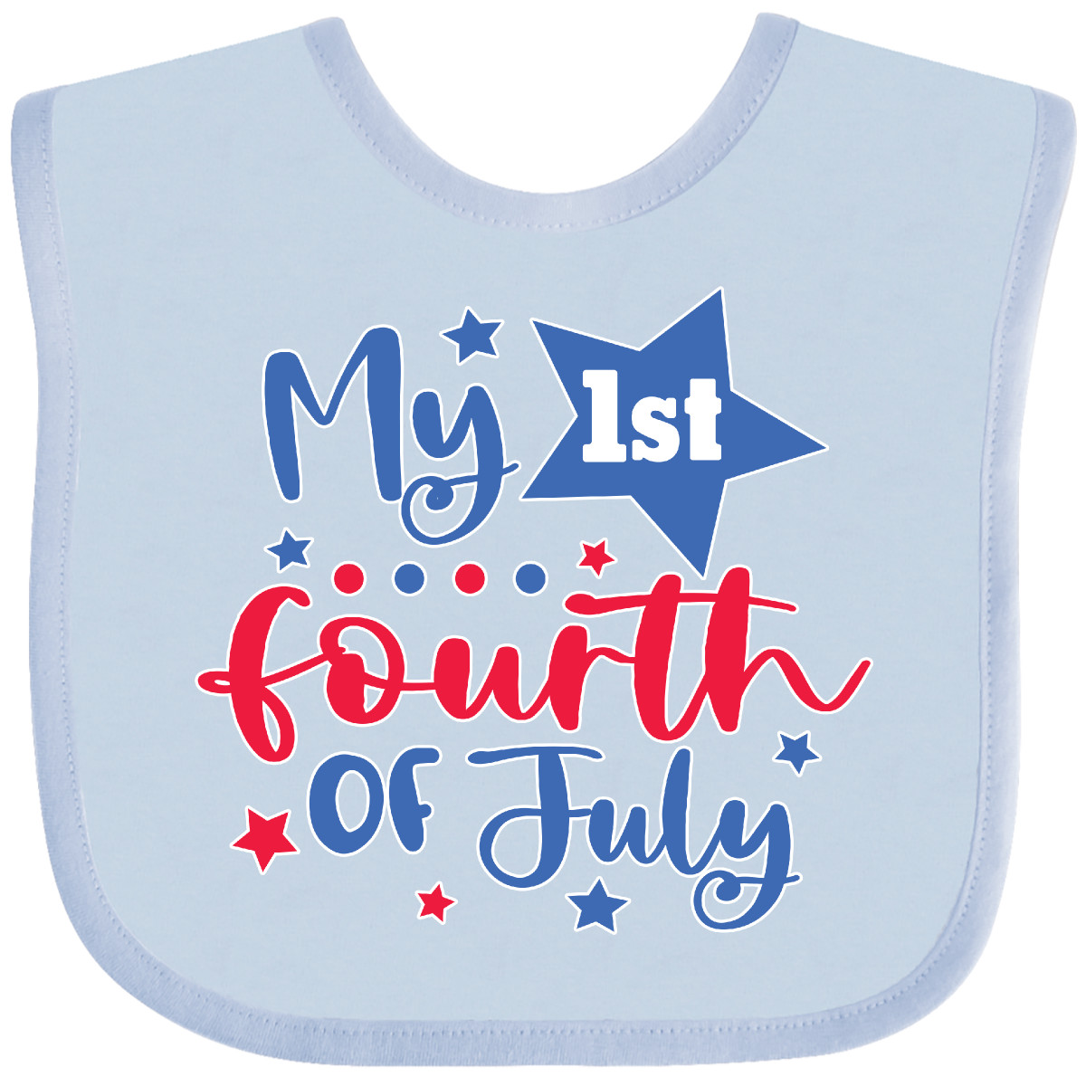 Inktastic My 1st 4th Of July With Stars Baby Bib Fourth Kids First For Celebrate - Picture 4 of 9