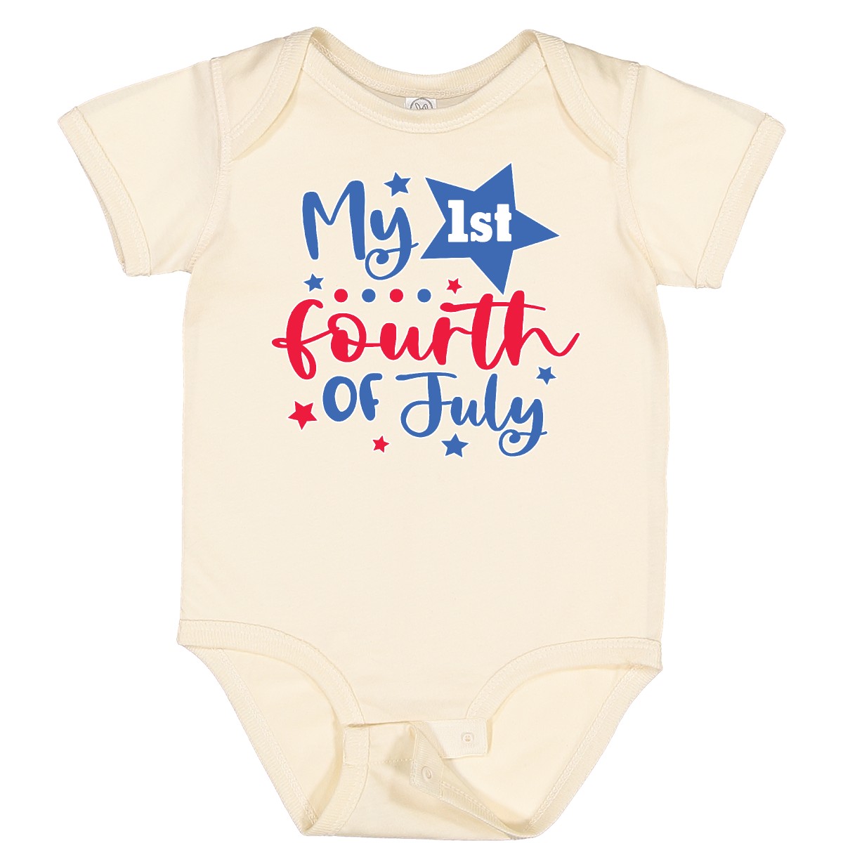 Inktastic My 1st 4th Of July With Stars Baby Bodysuit Fourth Kids First Red Blue - Picture 7 of 9