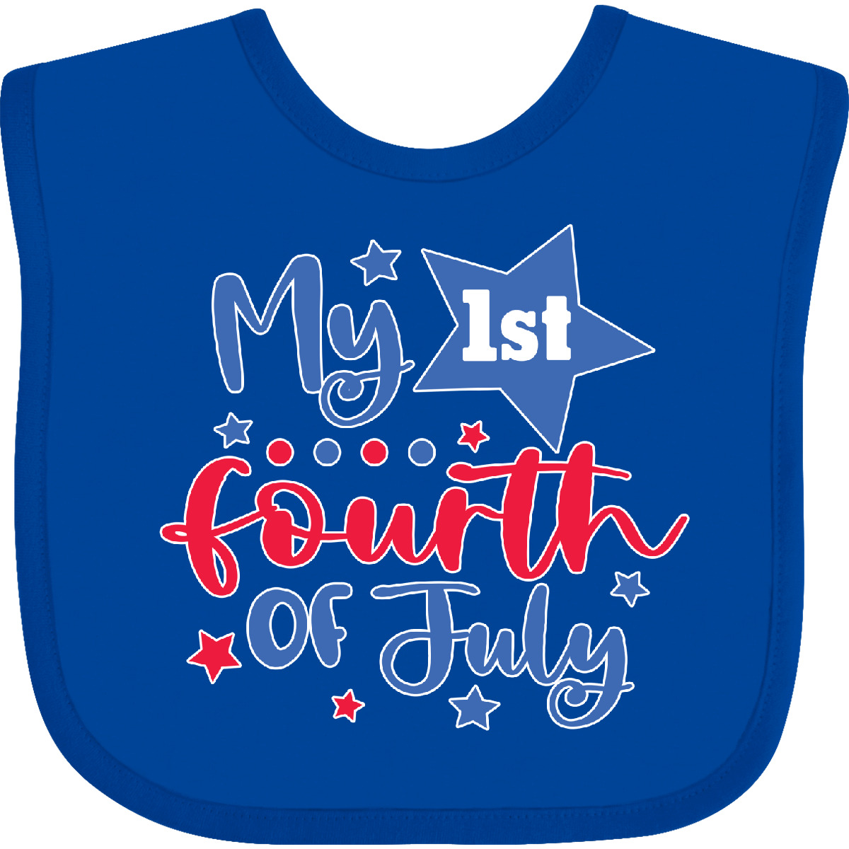 Inktastic My 1st 4th Of July With Stars Baby Bib Fourth Kids First For Celebrate - Picture 5 of 9