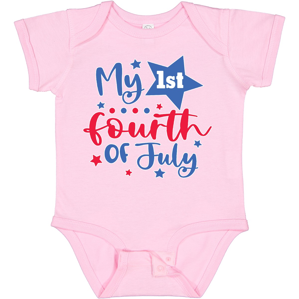 Inktastic My 1st 4th Of July With Stars Baby Bodysuit Fourth Kids First Red Blue - Picture 8 of 9