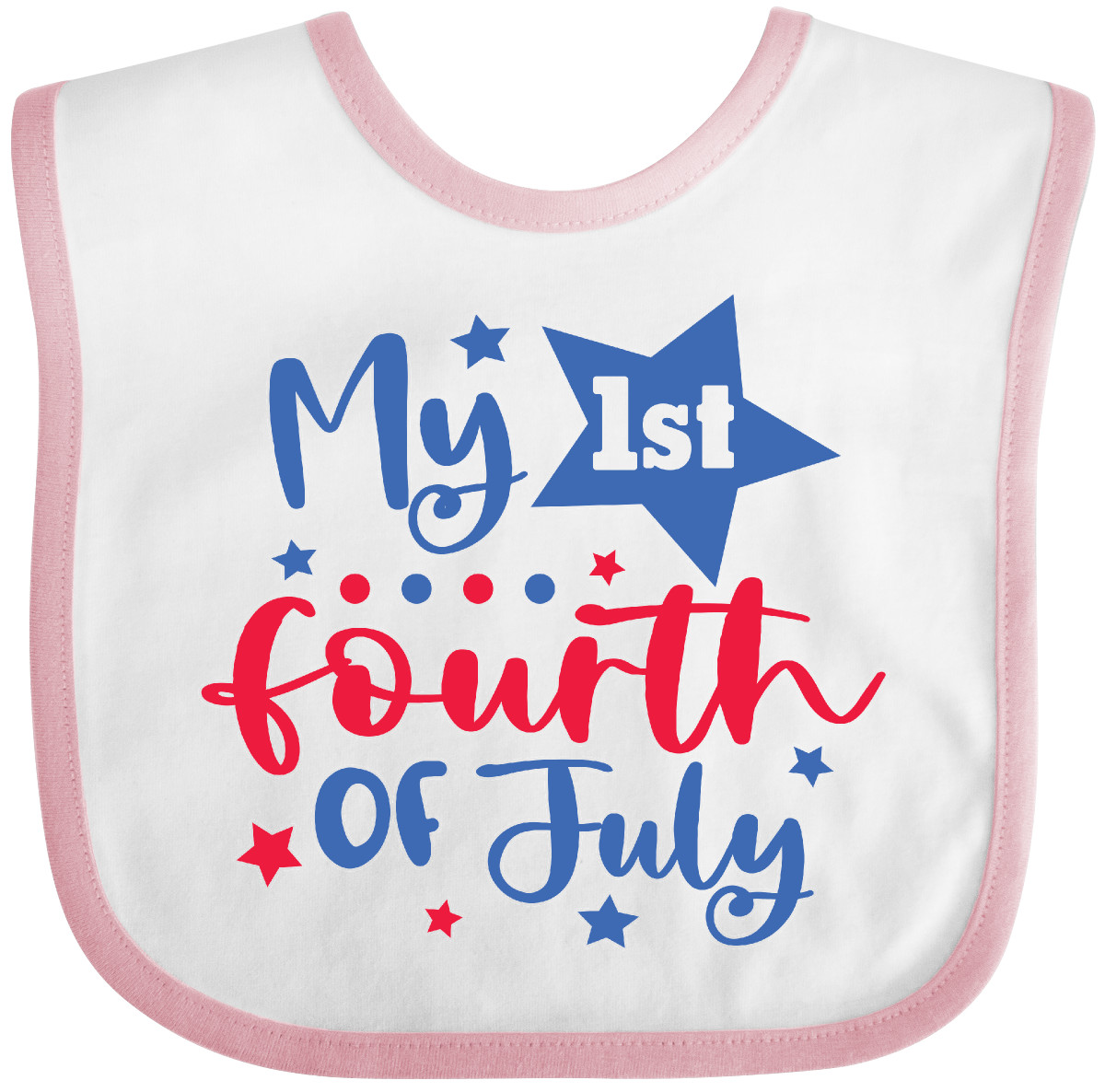 Inktastic My 1st 4th Of July With Stars Baby Bib Fourth Kids First For Celebrate - Picture 8 of 9