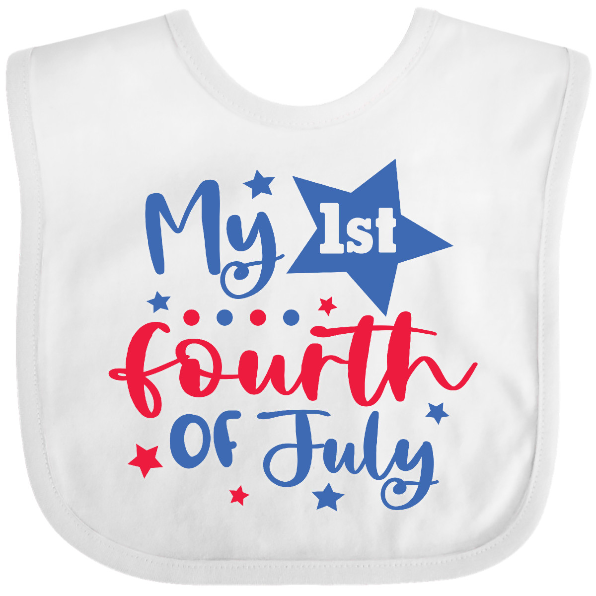 Inktastic My 1st 4th Of July With Stars Baby Bib Fourth Kids First For Celebrate - Picture 6 of 9