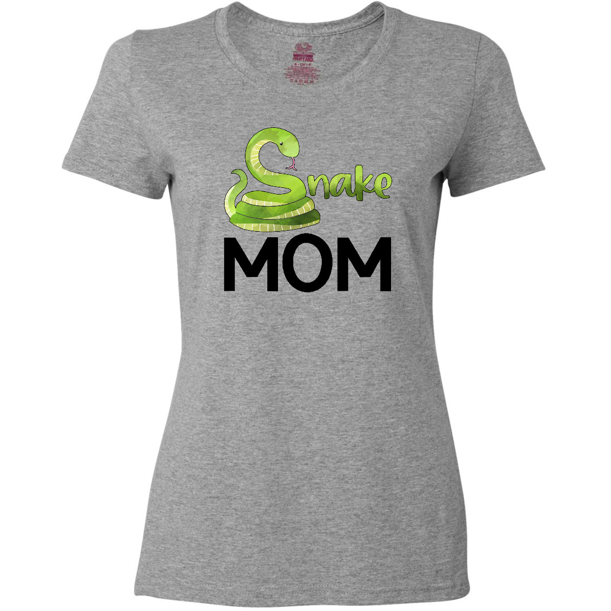 Inktastic Snake Mom- Cute Women's T-Shirt Pets Parent Pet Snakes Reptile Green - Picture 3 of 3