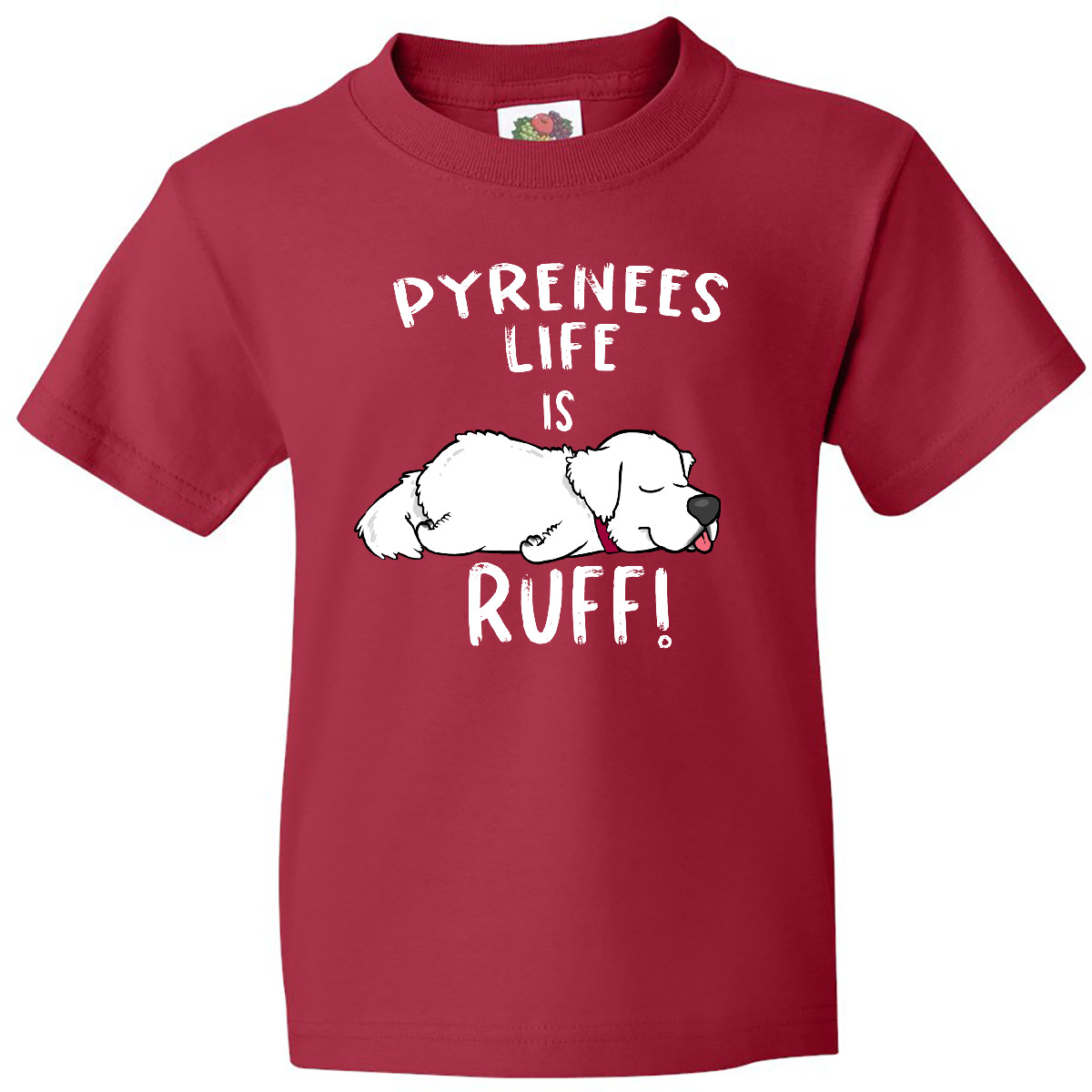 Inktastic Pyrenees Life Is Ruff! Great Pyrenees Youth T-Shirt Animals Dogs Lover - Picture 7 of 9