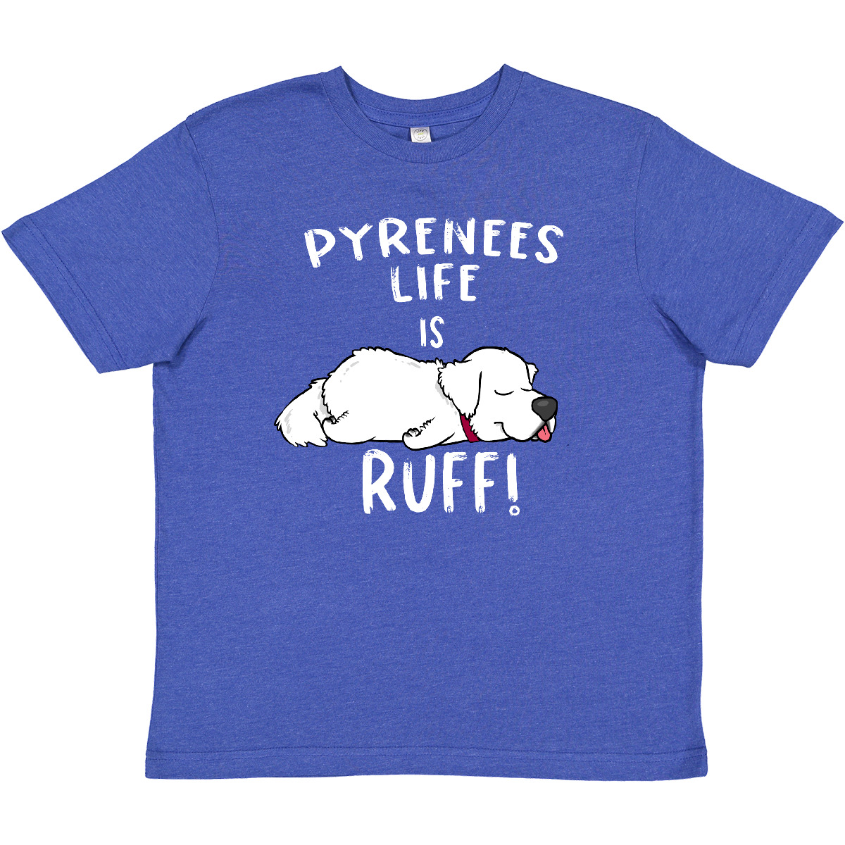 Inktastic Pyrenees Life Is Ruff! Great Pyrenees Youth T-Shirt Animals Dogs Lover - Picture 9 of 9
