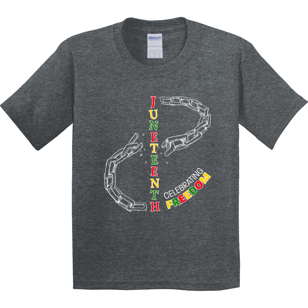 Inktastic Juneteenth-Celebrating Freedom- Breaking Chains Youth T-Shirt June Day - Picture 5 of 6