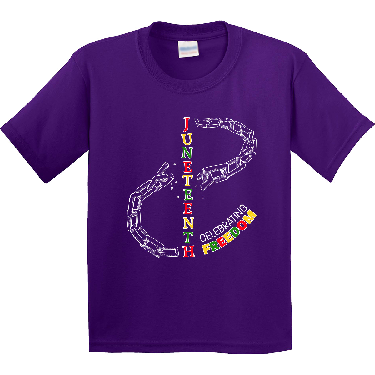 Inktastic Juneteenth-Celebrating Freedom- Breaking Chains Youth T-Shirt June Day - Picture 4 of 6
