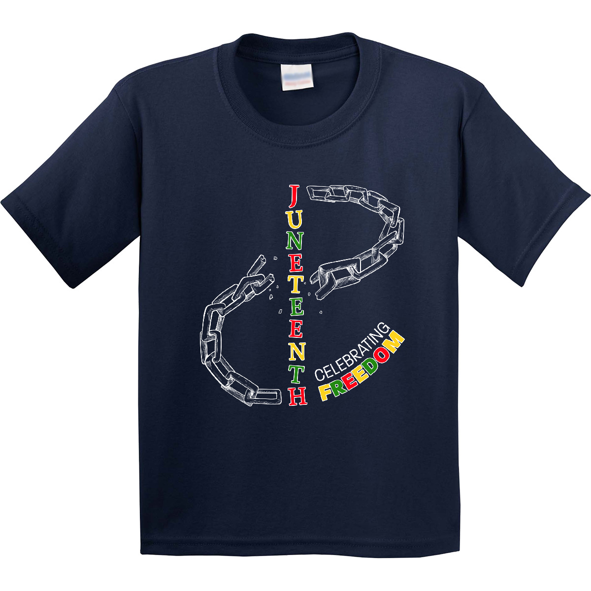 Inktastic Juneteenth-Celebrating Freedom- Breaking Chains Youth T-Shirt June Day - Picture 2 of 6