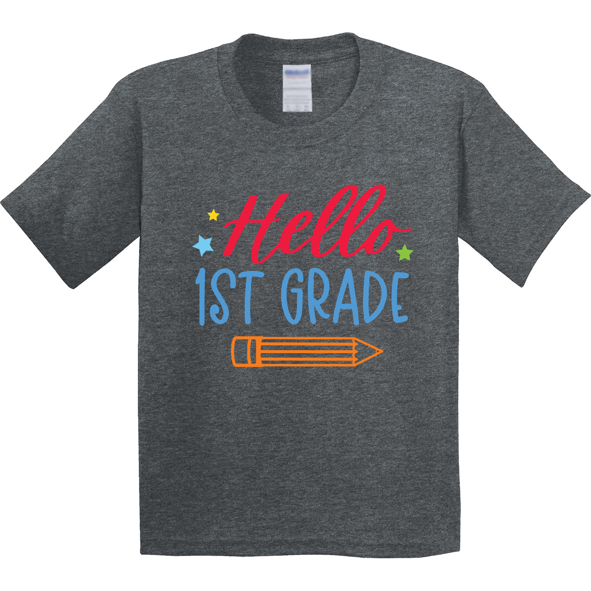 Inktastic Back To School Hello 1st Grade Youth T-Shirt Kids I Love Stars Cute - Picture 3 of 4