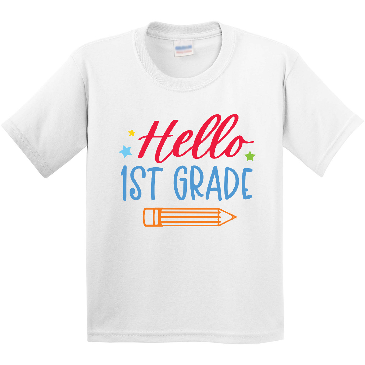 Inktastic Back To School Hello 1st Grade Youth T-Shirt Kids I Love Stars Cute - Picture 4 of 4