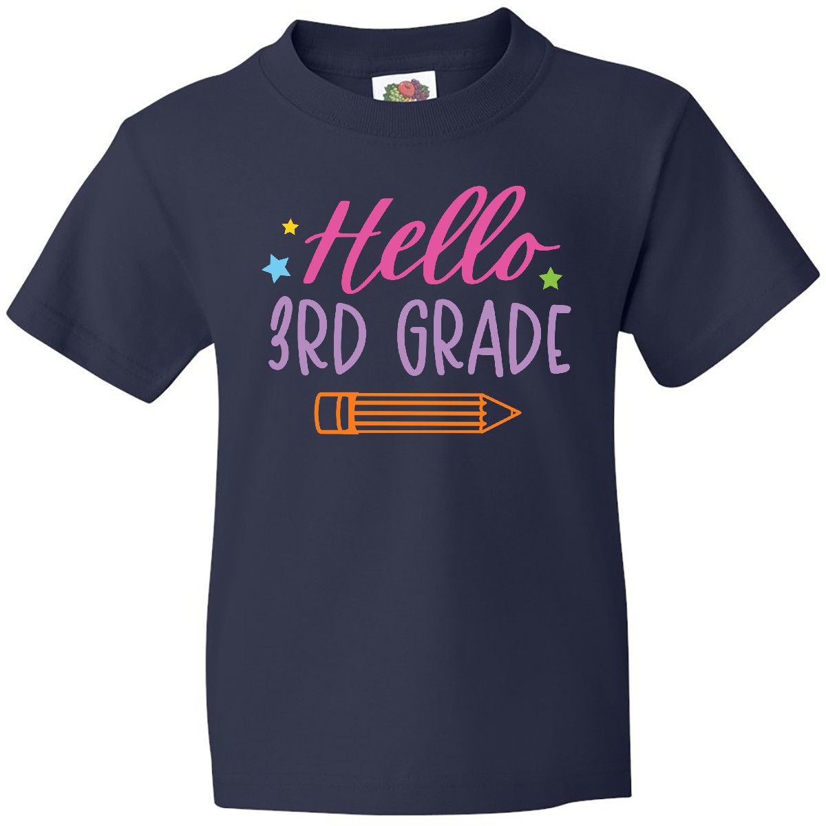 Inktastic Back To School Hello 3rd Grade Youth T-Shirt Kids I Love Stars Cute - Picture 3 of 7