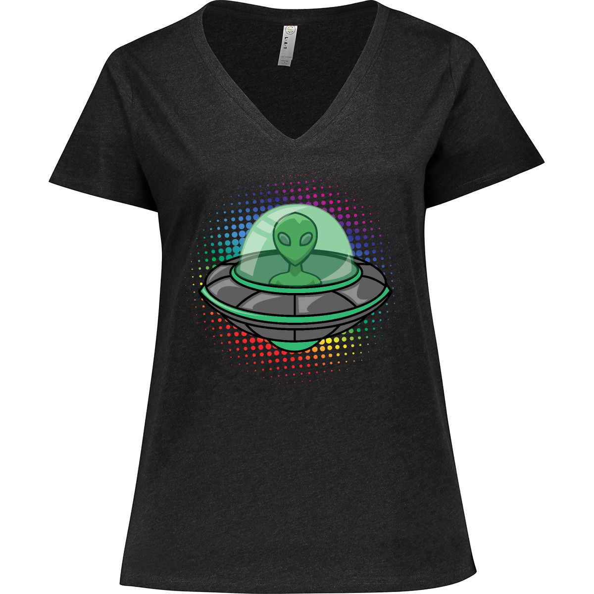 Inktastic Spaceship Funny Alien Outer Space Women's Plus Size V-Neck Ufos Planet