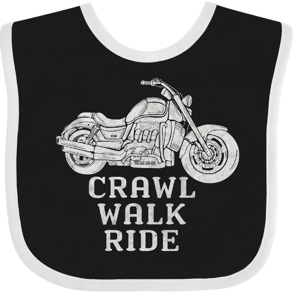 Inktastic Crawl Walk Ride Motorcycle Baby Bib Motorcycles Rider Motorcyclist Hog - Picture 2 of 8