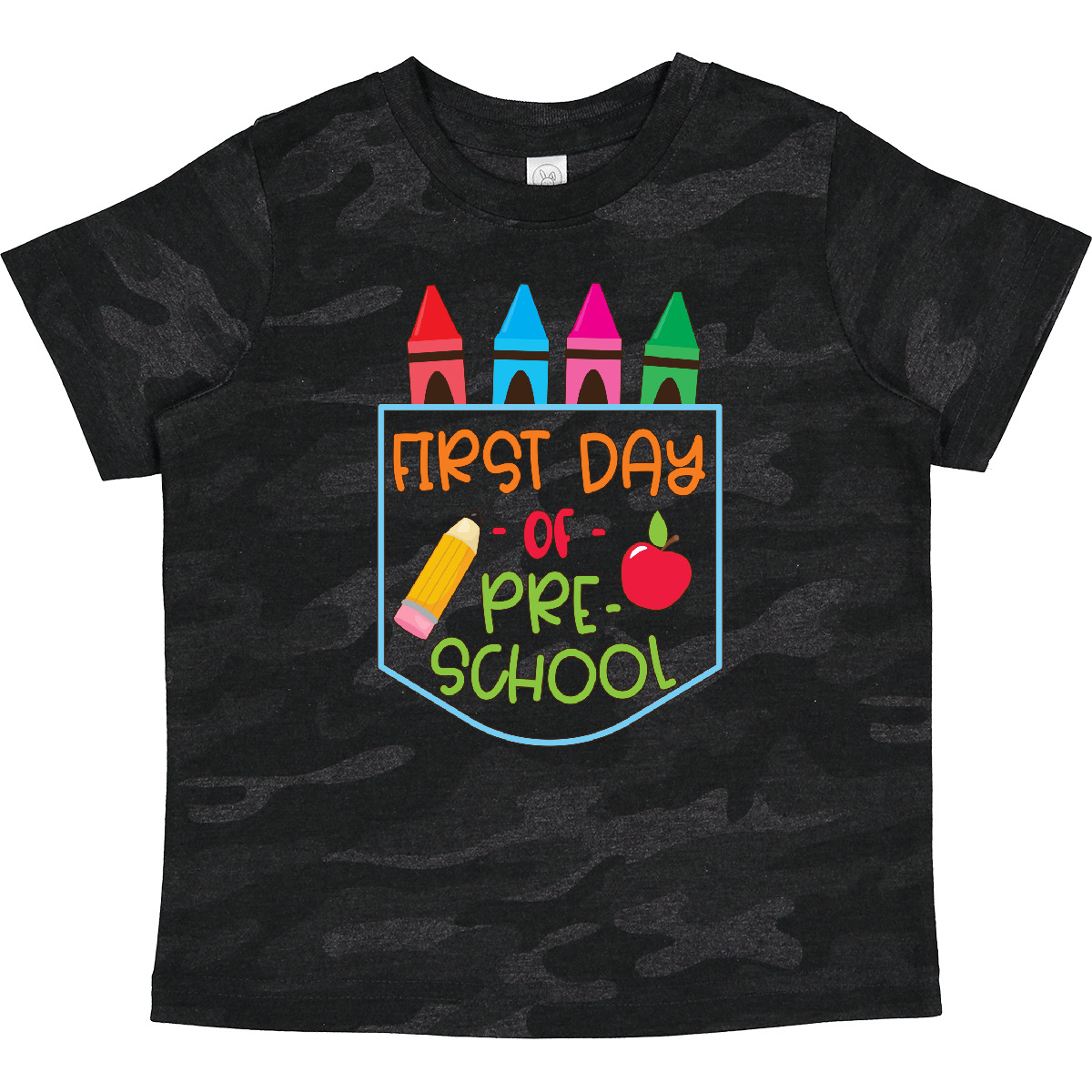 T-Shirt Inktastic 1. Tag der Vorschule Buntstifte und Apfel Schulanfang Kleinkind - Bild 13 von 15