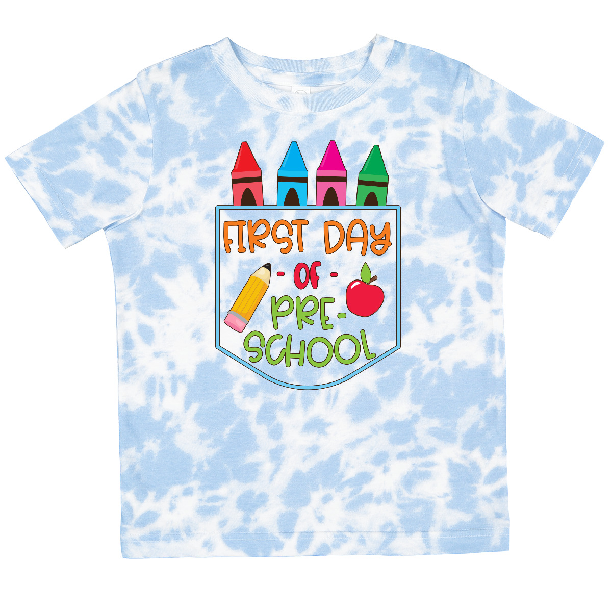 T-Shirt Inktastic 1. Tag der Vorschule Buntstifte und Apfel Schulanfang Kleinkind - Bild 14 von 15