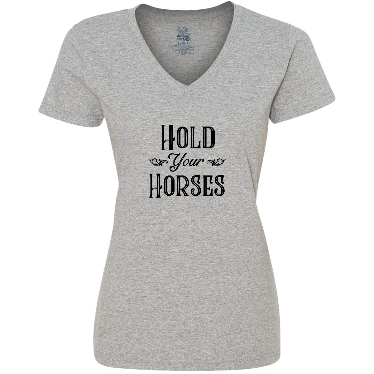 Inktastic Hold Your Horses Women's V-Neck T-Shirt Farm Southern Ranch Barn Tees - Picture 3 of 7