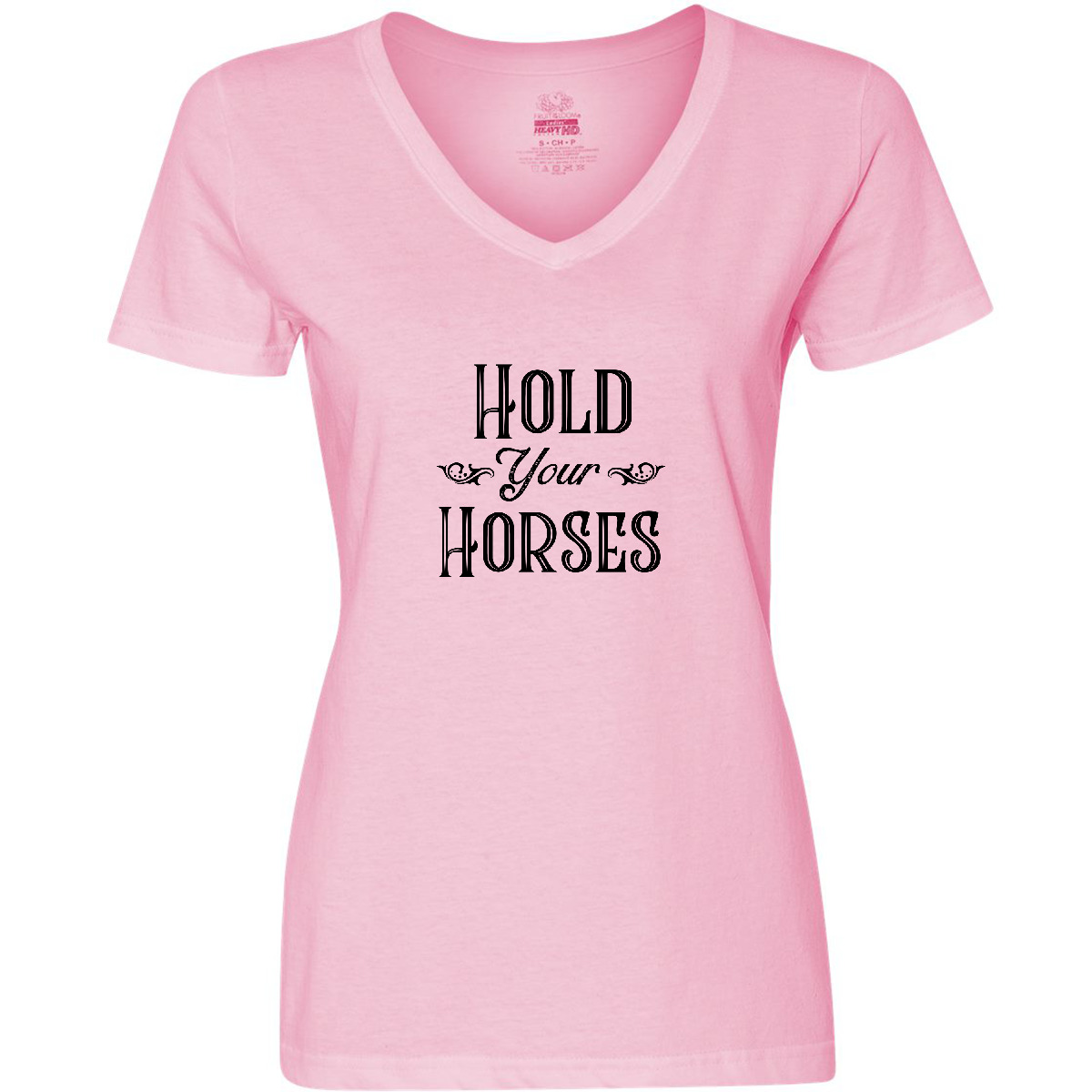 Inktastic Hold Your Horses Women's V-Neck T-Shirt Farm Southern Ranch Barn Tees - Picture 6 of 7