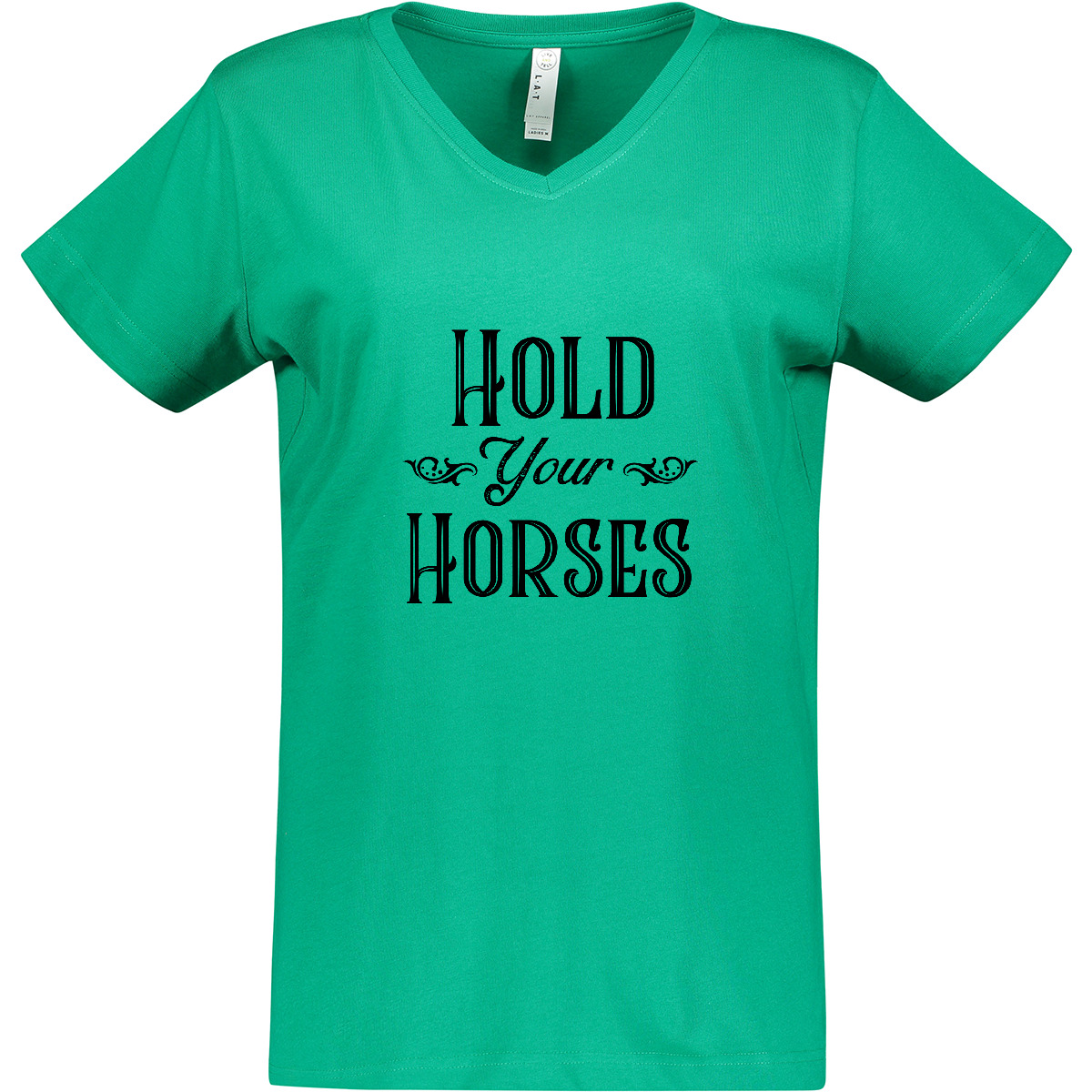 Inktastic Hold Your Horses Women's V-Neck T-Shirt Farm Southern Ranch Barn Tees - Picture 5 of 7