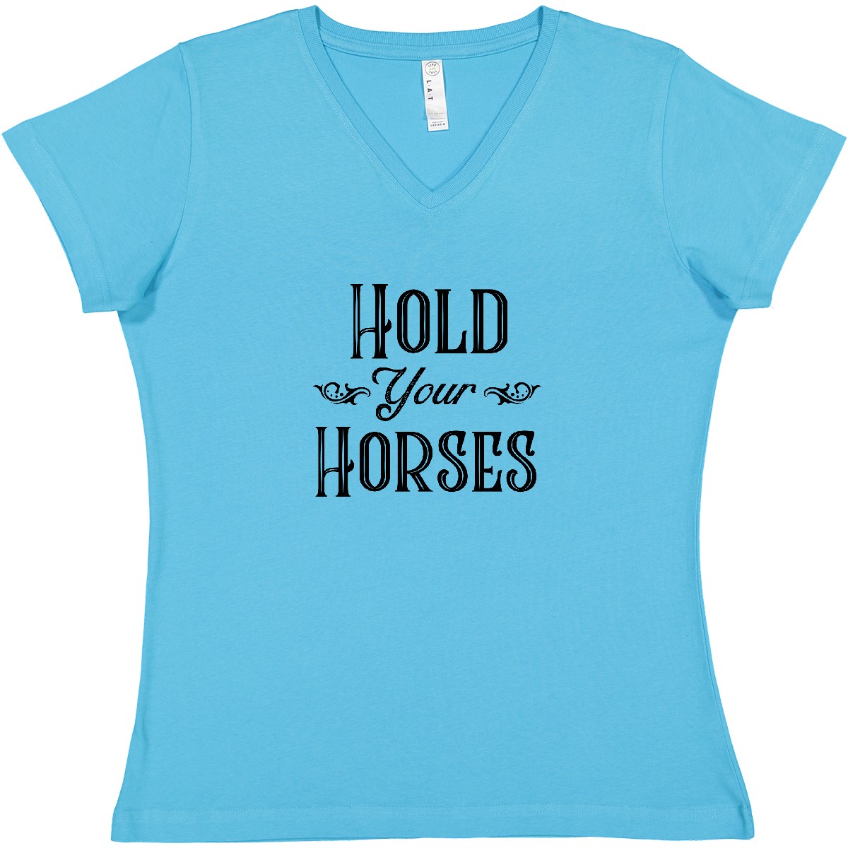 Inktastic Hold Your Horses Women's V-Neck T-Shirt Farm Southern Ranch Barn Tees - Picture 2 of 7