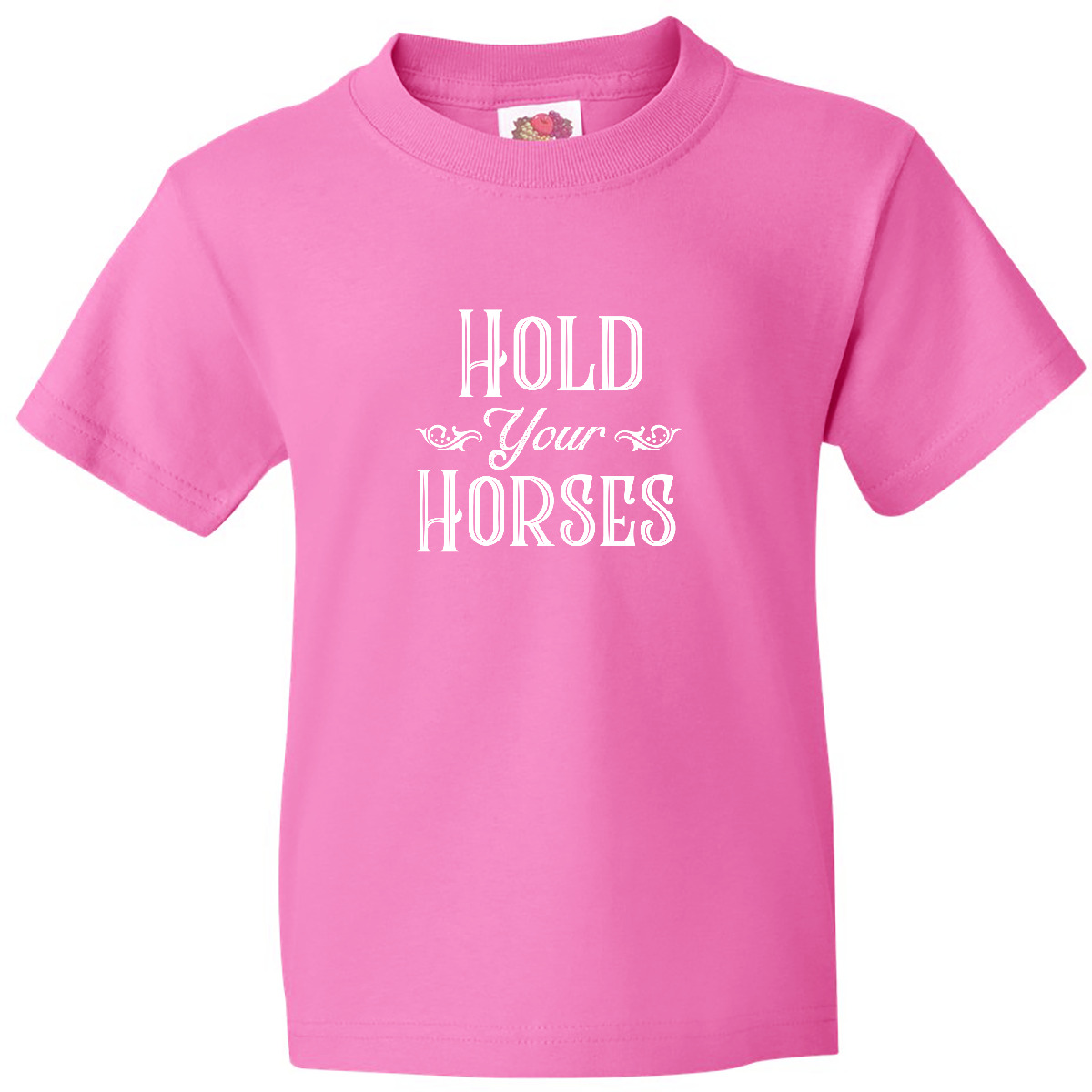 Inktastic Hold Your Horses In White Youth T-Shirt Farm Southern Ranch Barn Tee - Picture 2 of 11