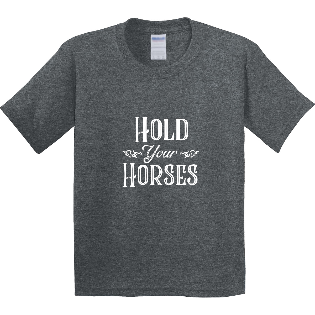 Inktastic Hold Your Horses In White Youth T-Shirt Farm Southern Ranch Barn Tee - Picture 9 of 11