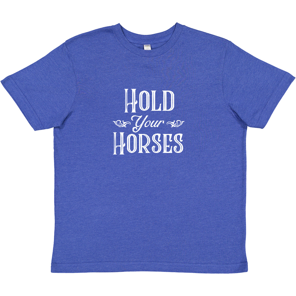 Inktastic Hold Your Horses In White Youth T-Shirt Farm Southern Ranch Barn Tee - Picture 11 of 11