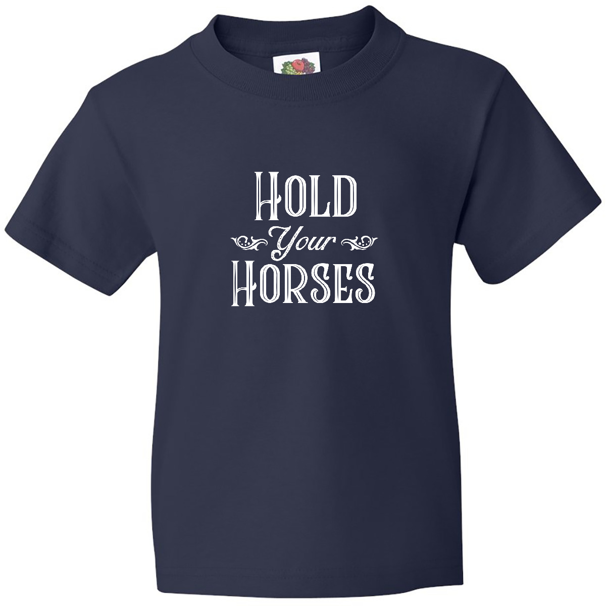 Inktastic Hold Your Horses In White Youth T-Shirt Farm Southern Ranch Barn Tee - Picture 6 of 11