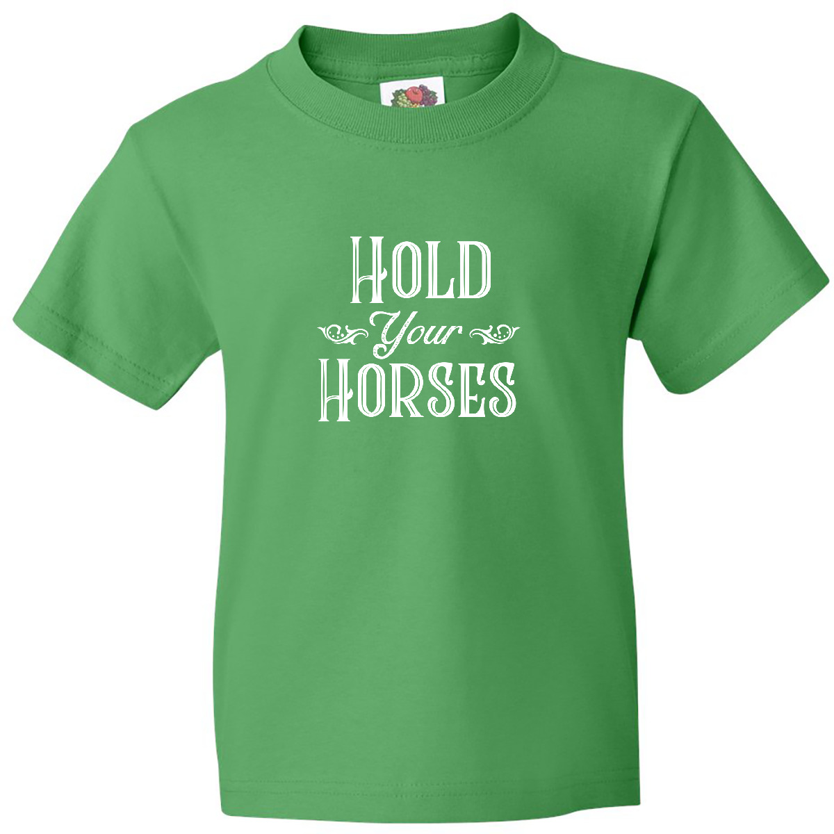 Inktastic Hold Your Horses In White Youth T-Shirt Farm Southern Ranch Barn Tee - Picture 5 of 11