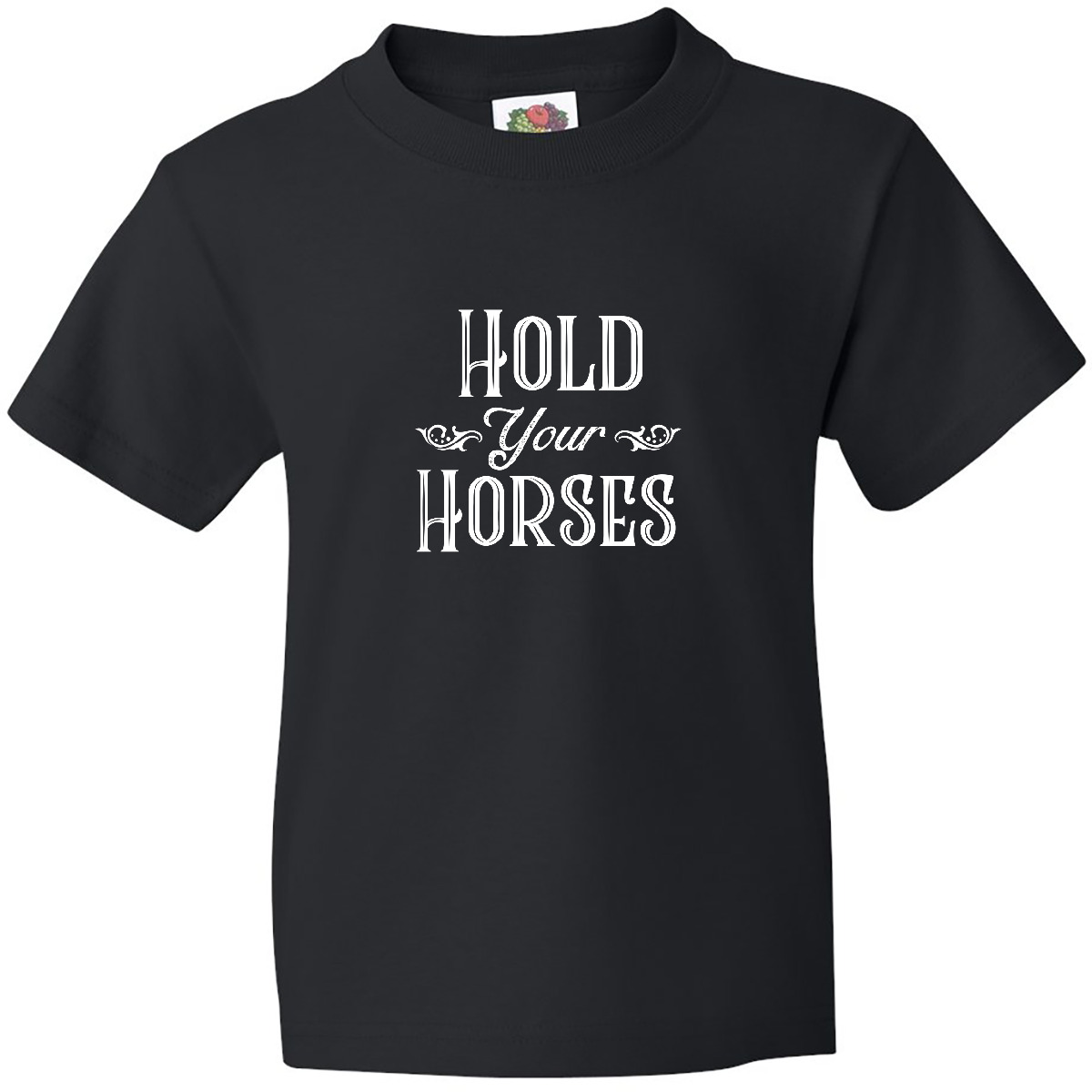 Inktastic Hold Your Horses In White Youth T-Shirt Farm Southern Ranch Barn Tee - Picture 3 of 11