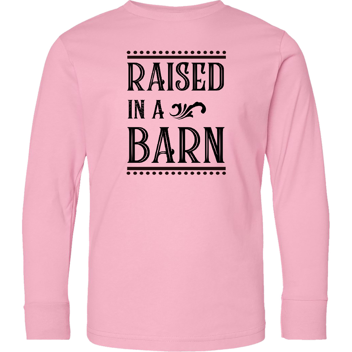 Inktastic RAISED In A BARN Youth Long Sleeve T-Shirt Southern Ranch Farm Tee - Picture 2 of 3