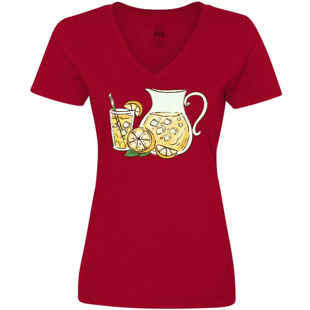 Inktastic Fresh Lemonade Women's V-Neck T-Shirt Food Foodie Lemons Lemon Slice - Picture 5 of 5