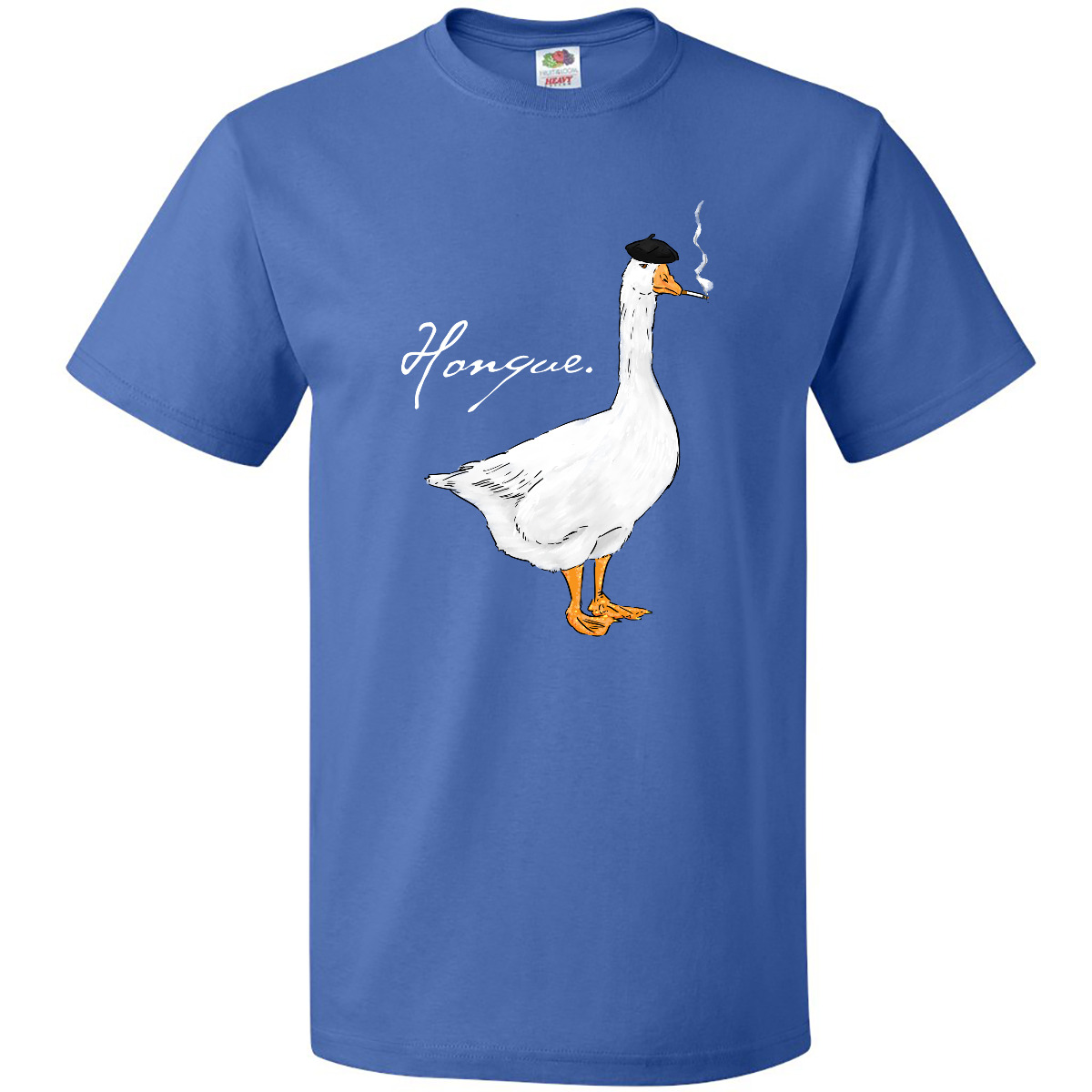 Inktastic Französische Gans sagt Honque! T-Shirt Tiere Huhn lustig Wortspiel Barett Herren - Bild 9 von 11