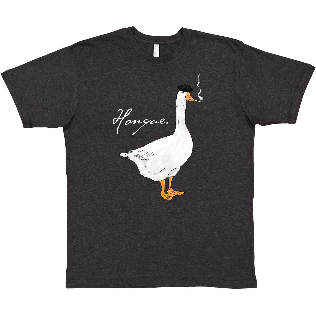 Inktastic Französische Gans sagt Honque! T-Shirt Tiere Huhn lustig Wortspiel Barett Herren - Bild 11 von 11