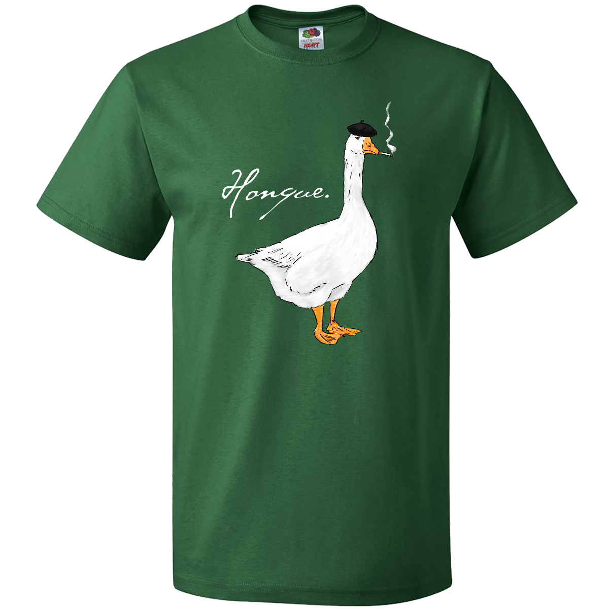 Inktastic Französische Gans sagt Honque! T-Shirt Tiere Huhn lustig Wortspiel Barett Herren - Bild 2 von 11