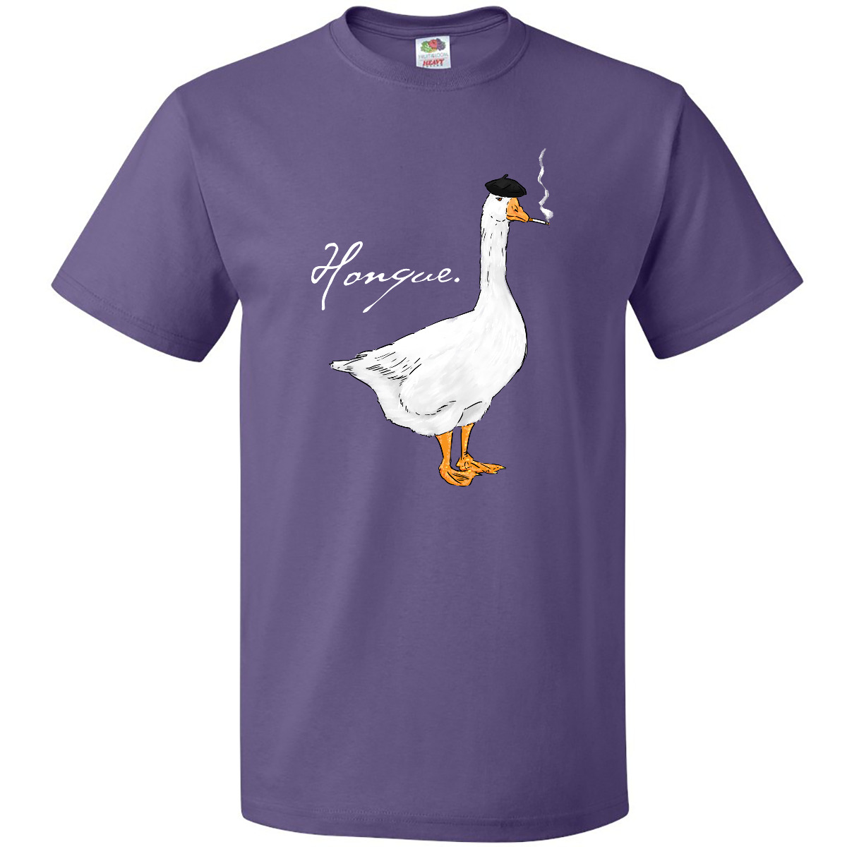 Inktastic Französische Gans sagt Honque! T-Shirt Tiere Huhn lustig Wortspiel Barett Herren - Bild 7 von 11