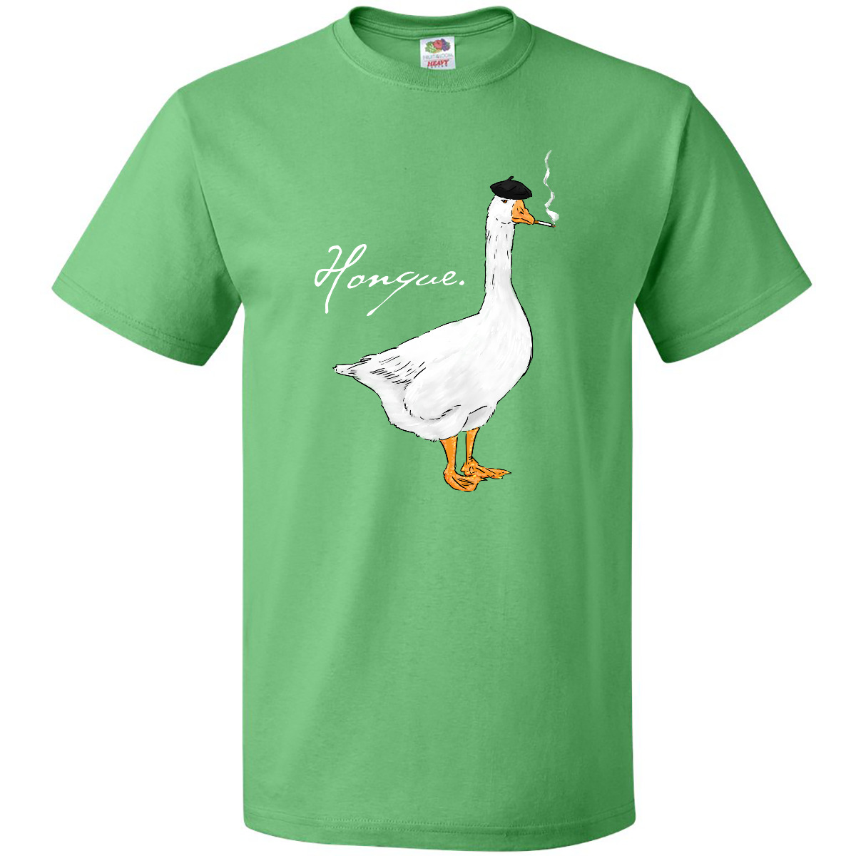 Inktastic Französische Gans sagt Honque! T-Shirt Tiere Huhn lustig Wortspiel Barett Herren - Bild 3 von 11