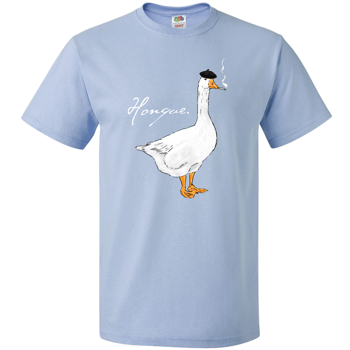 Inktastic Französische Gans sagt Honque! T-Shirt Tiere Huhn lustig Wortspiel Barett Herren - Bild 4 von 11