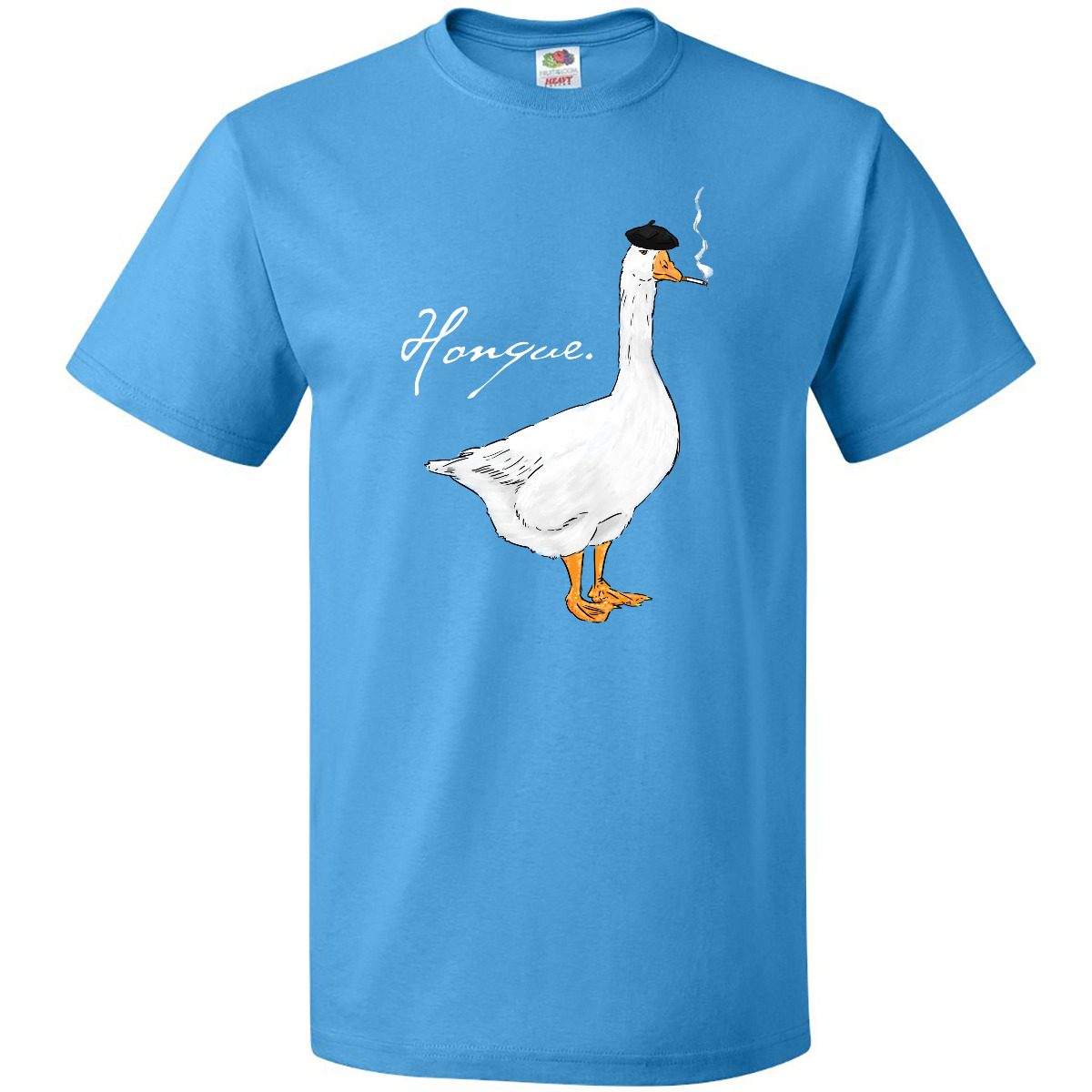 Inktastic Französische Gans sagt Honque! T-Shirt Tiere Huhn lustig Wortspiel Barett Herren - Bild 6 von 11