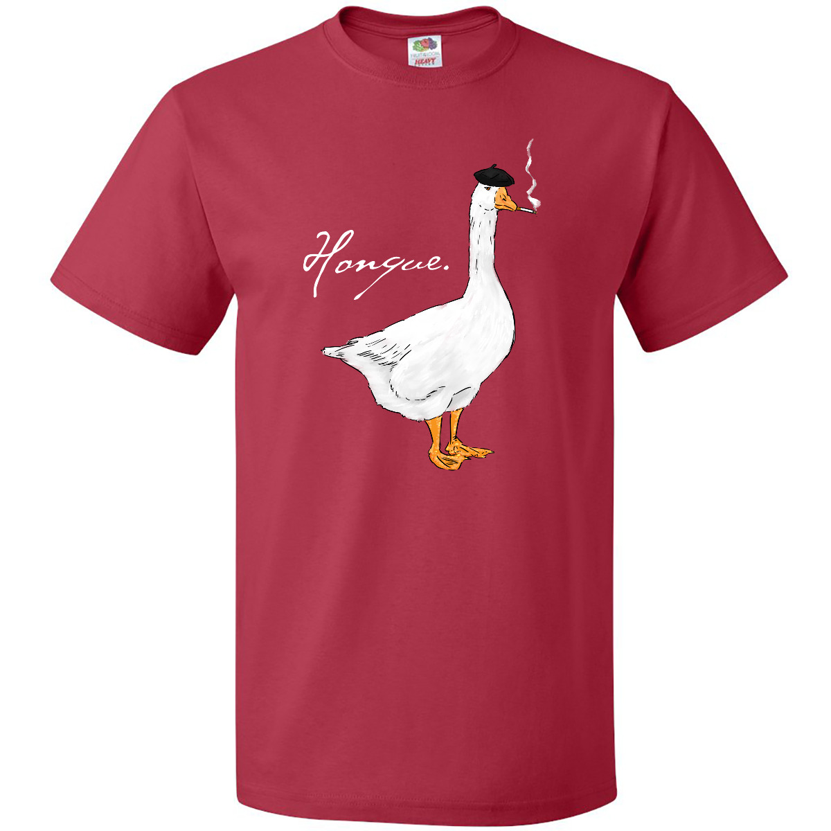 Inktastic Französische Gans sagt Honque! T-Shirt Tiere Huhn lustig Wortspiel Barett Herren - Bild 8 von 11