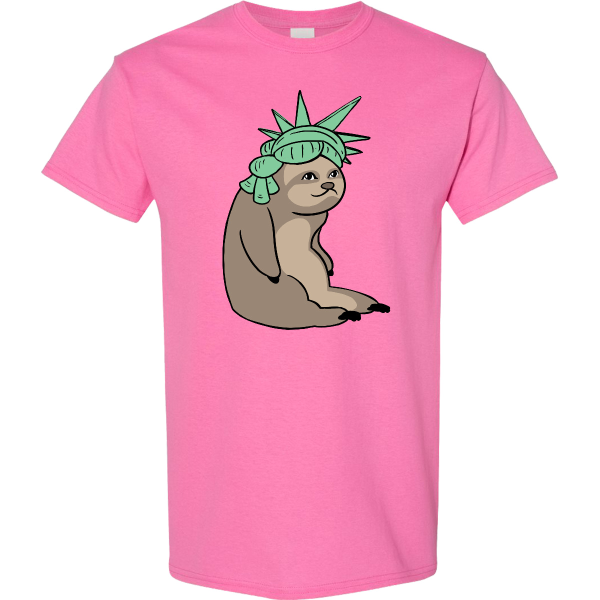 T-Shirt Inktastic Fourth Of July Faultier Lady Liberty Feuerwerk lustig süß Parade - Bild 2 von 10