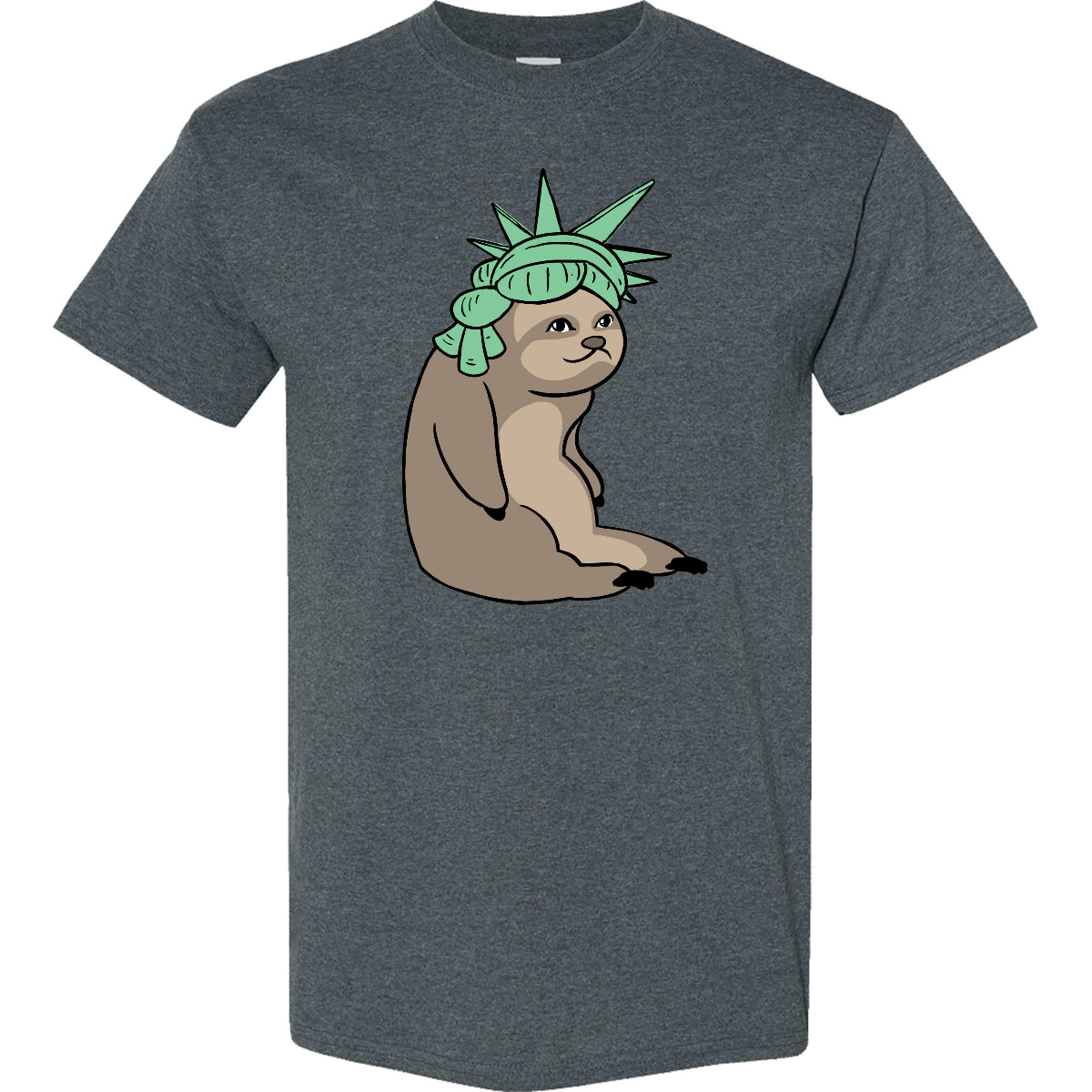 T-Shirt Inktastic Fourth Of July Faultier Lady Liberty Feuerwerk lustig süß Parade - Bild 10 von 10