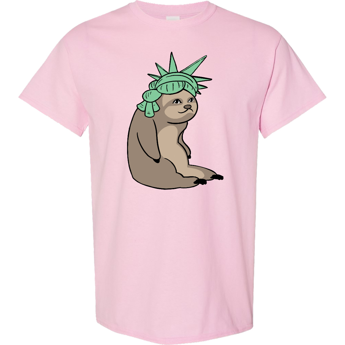 T-Shirt Inktastic Fourth Of July Faultier Lady Liberty Feuerwerk lustig süß Parade - Bild 6 von 10