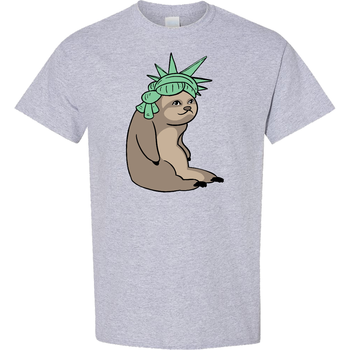 T-Shirt Inktastic Fourth Of July Faultier Lady Liberty Feuerwerk lustig süß Parade - Bild 5 von 10