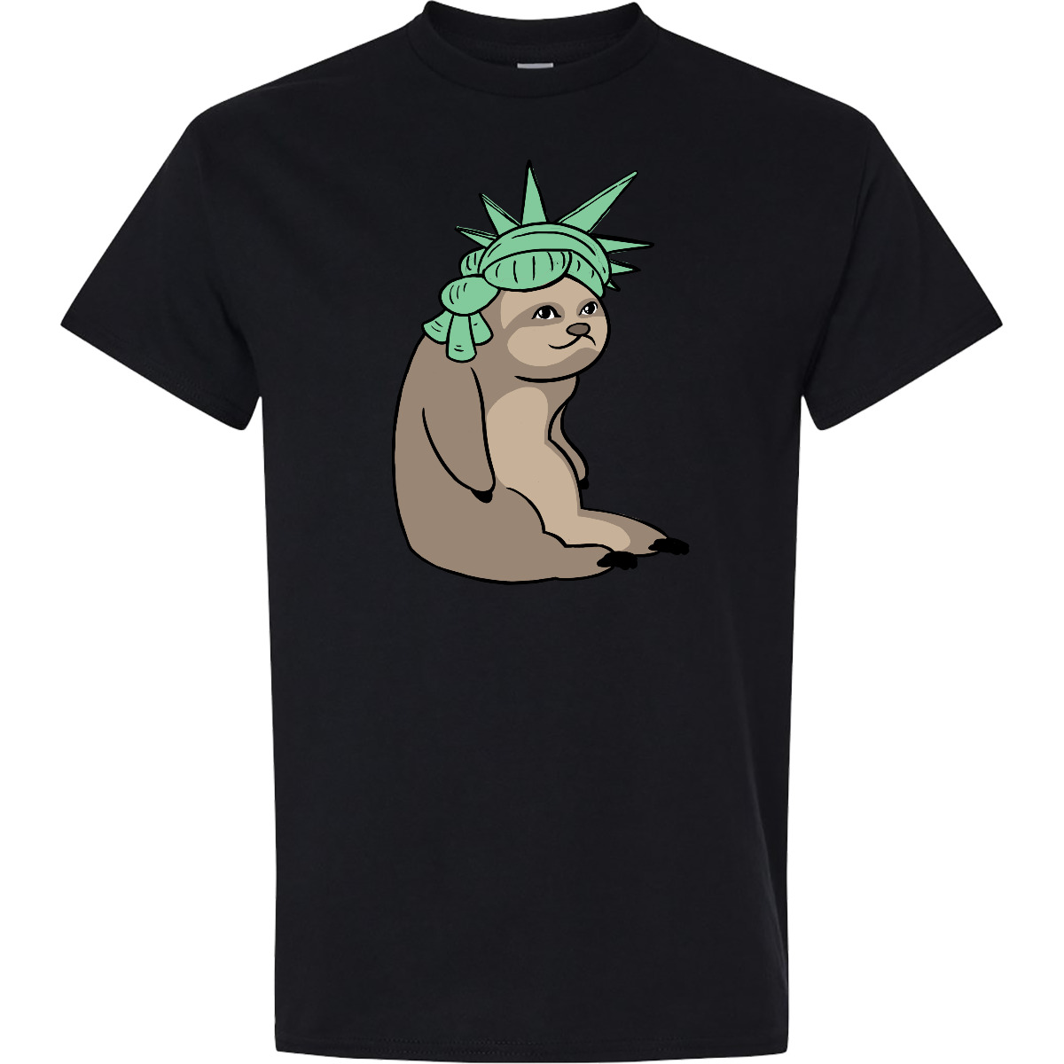 T-Shirt Inktastic Fourth Of July Faultier Lady Liberty Feuerwerk lustig süß Parade - Bild 3 von 10