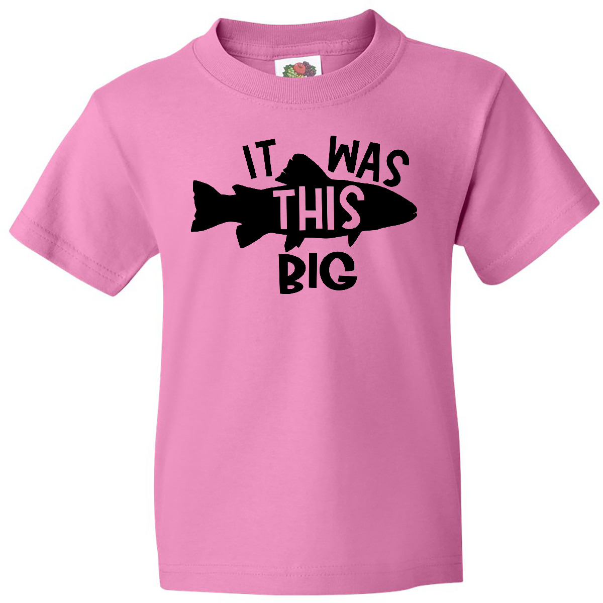 Inktastic It Was This Big Fishing Humor Youth T-Shirt Fish Fun Trout Activity - Picture 2 of 8