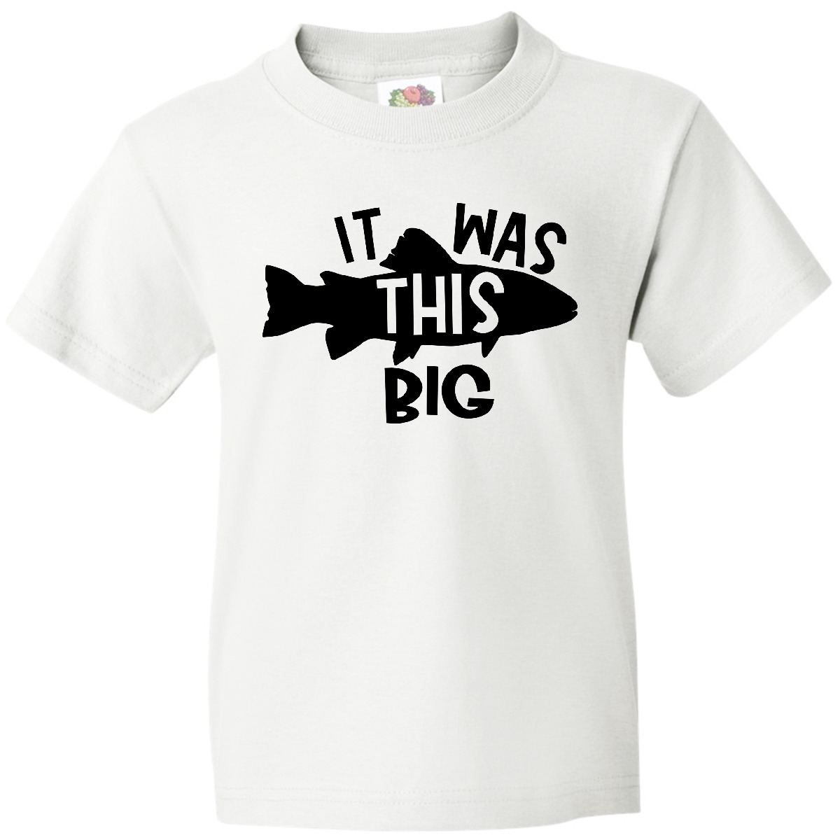 Inktastic It Was This Big Fishing Humor Youth T-Shirt Fish Fun Trout Activity - Picture 8 of 8