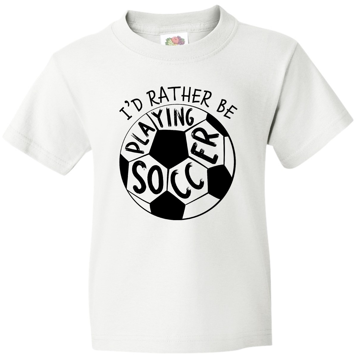 Inktastic I'd Rather Be Playing Soccer Youth T-Shirt Sports Play Sport Fun Ball - Picture 7 of 7